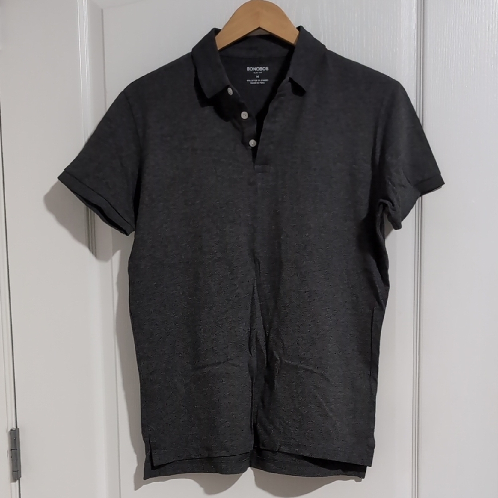 Bonobos Charcoal Pique Polo Shirt Slim Fit Short Sleeve